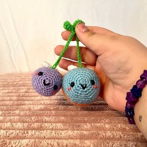 Mini crochet cherry bee car Accessory